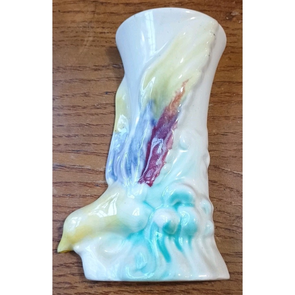 Morton Pottery‎ Bird Of Paradise Wall Pocket Vase Glossy Finish Ready To Hang